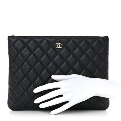 Chanel Lambskin Quilted Medium Cosmetic Case Black 2 of 8