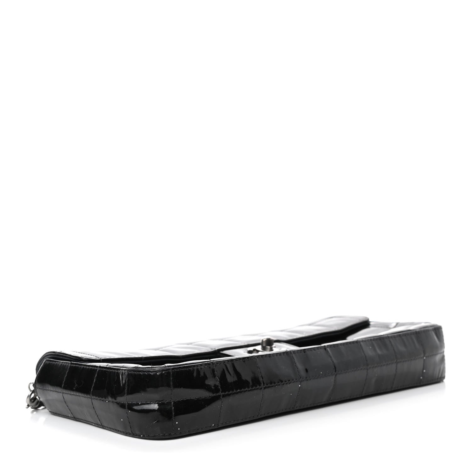 Chanel Patent Quilted East West Chocolate Bar Flap Black 3 of 6