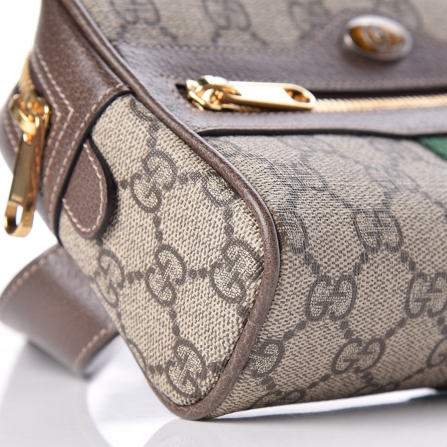 GG Supreme Monogram Web Small Ophidia Belt Bag 95 38 Dark Brown