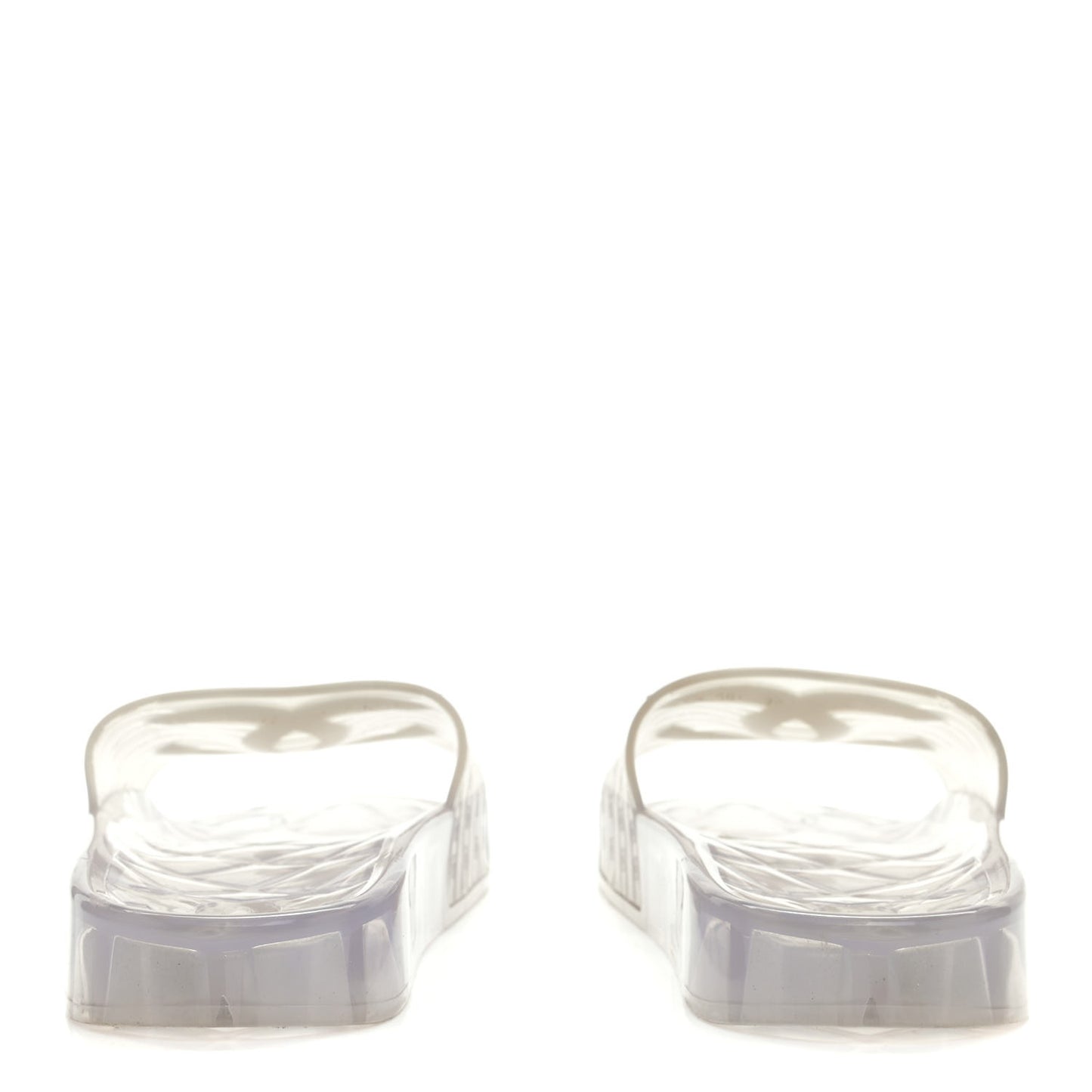 PVC Transparent CC Flat Slide Sandals White