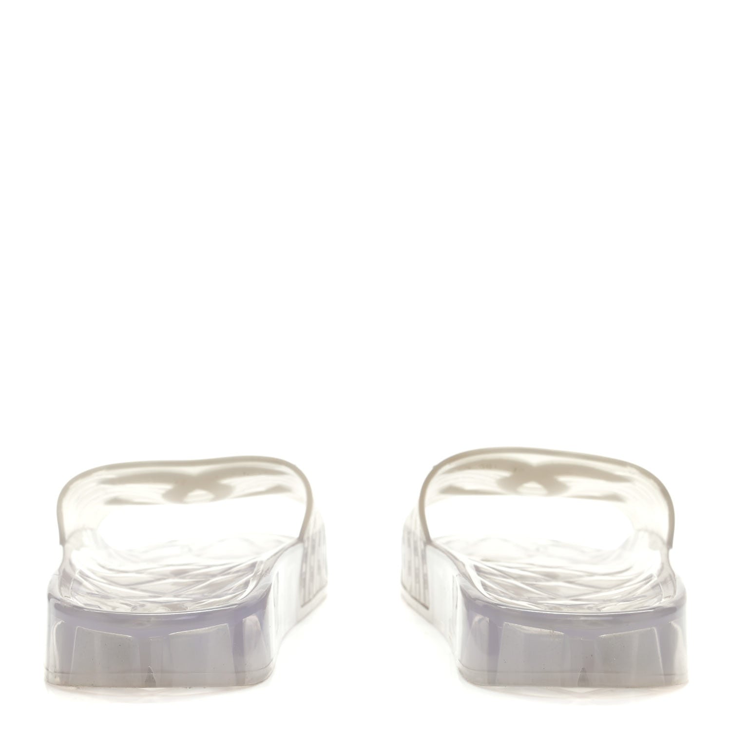 Chanel PVC Transparent CC Flat Slide Sandals White 5 of 9