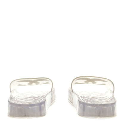 Chanel PVC Transparent CC Flat Slide Sandals White 5 of 9