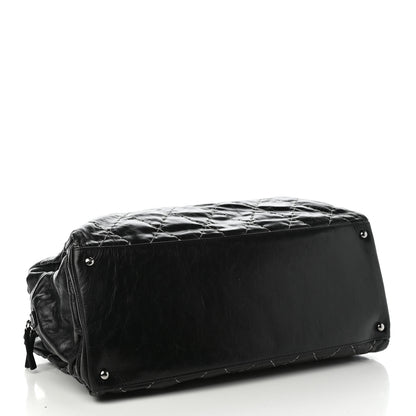 Chanel Glazed Goatskin Double Contrast Stitch Large Tote Black 4 of 11
