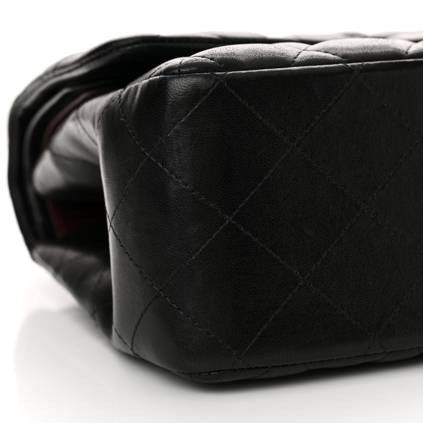 Lambskin Quilted Jumbo Double Flap Black