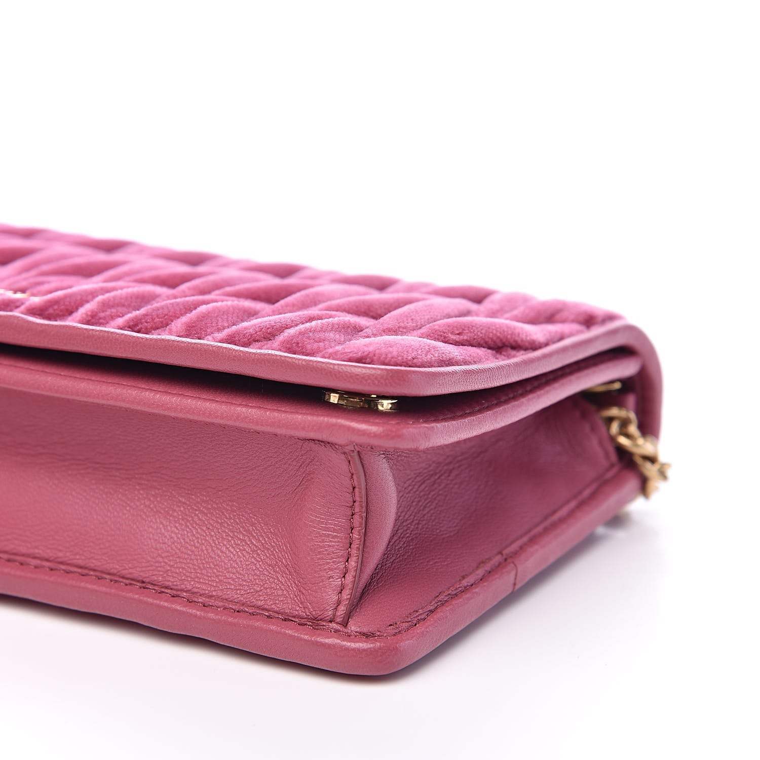 Miu Miu Nappa Velvet Matelasse Wallet On Chain Bruyere 9 of 9
