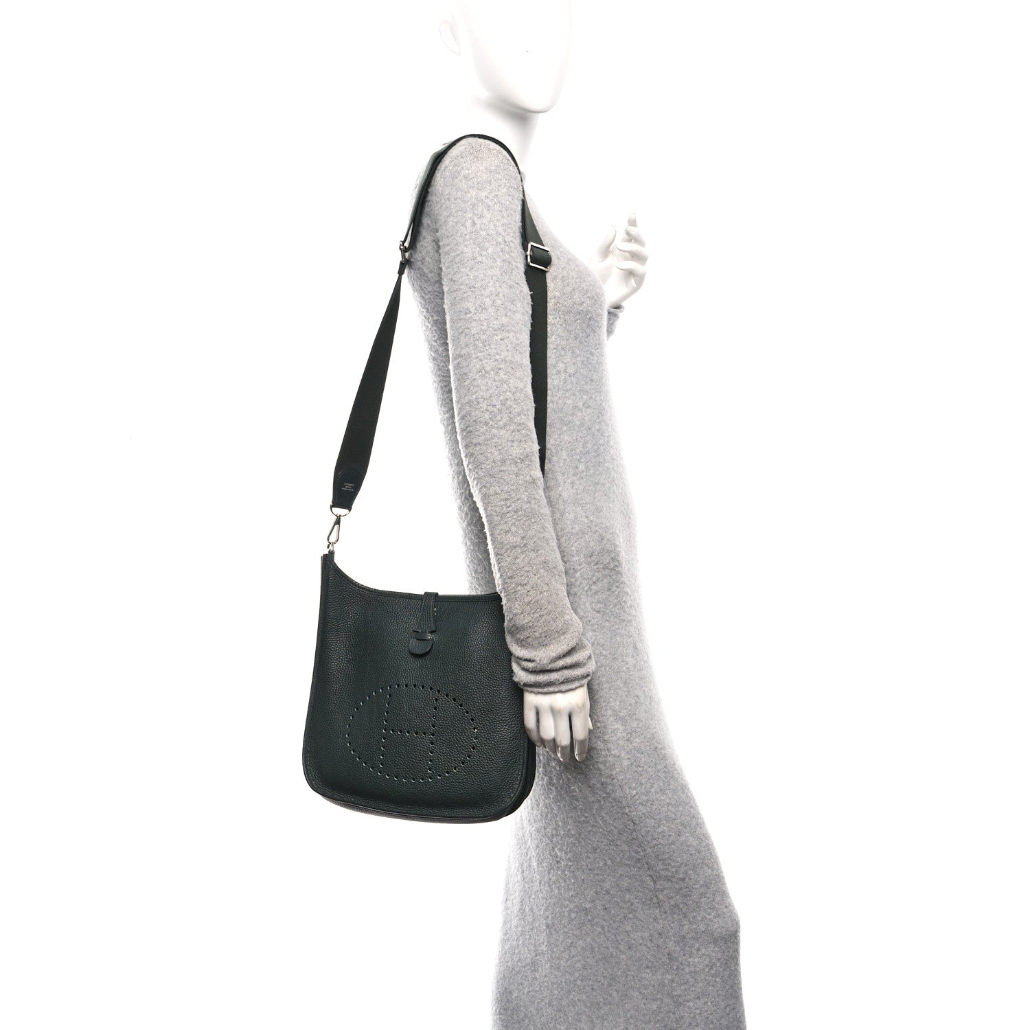 Hermes Taurillon Clemence Evelyne III PM Vert Cypress 2 of 12
