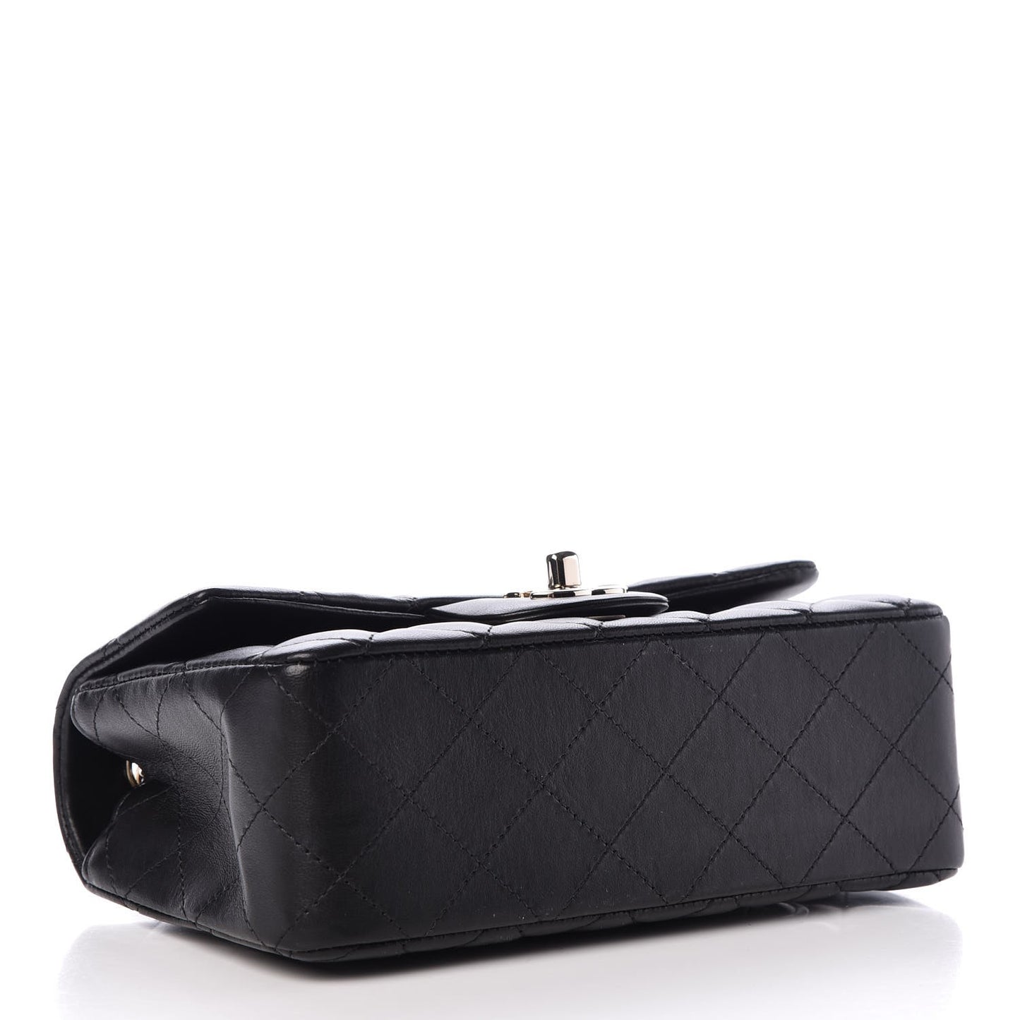 Lambskin Quilted Mini Rectangular Flap Black