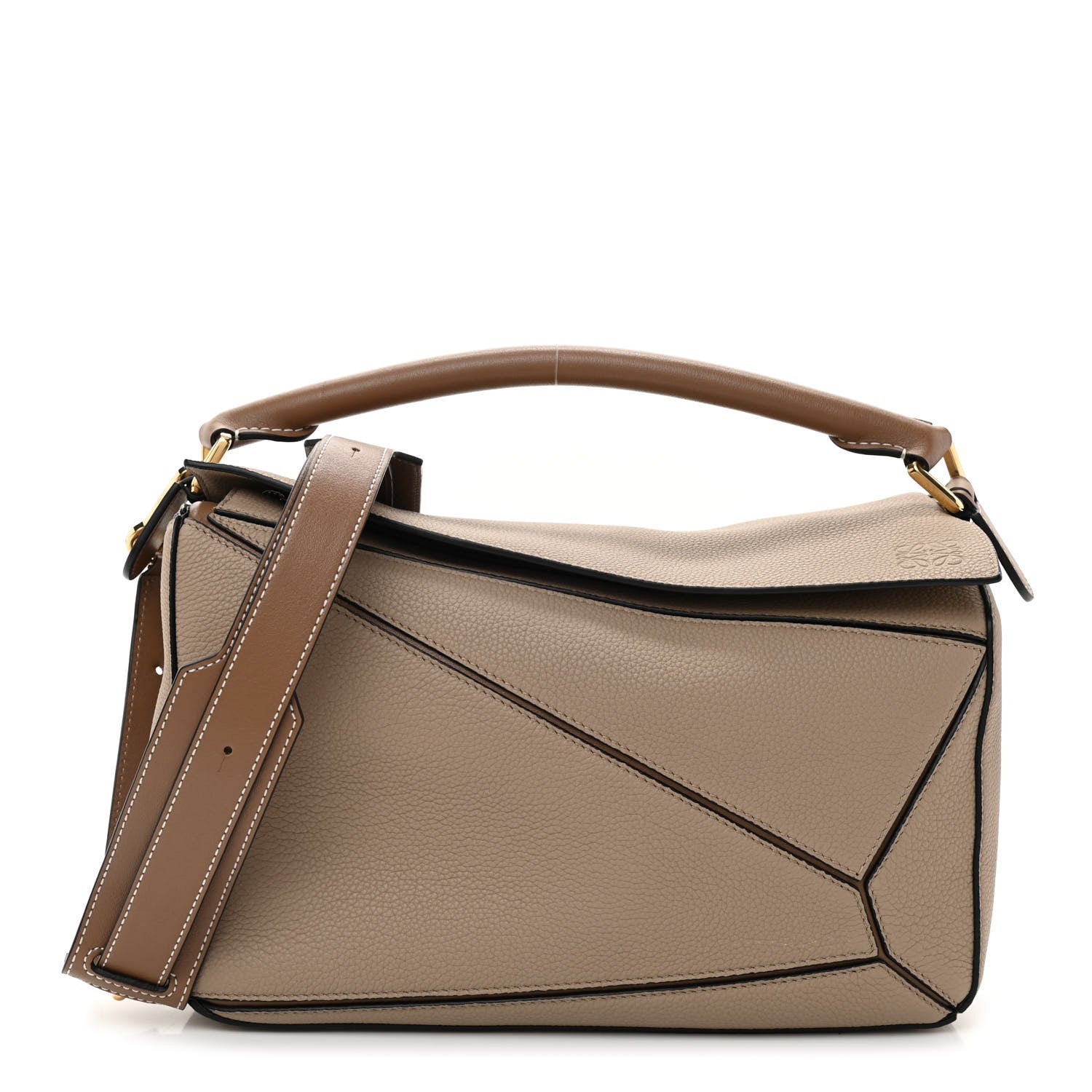 Loewe Grained Calfskin Medium Puzzle Bag Sand Mink 1 of 8
