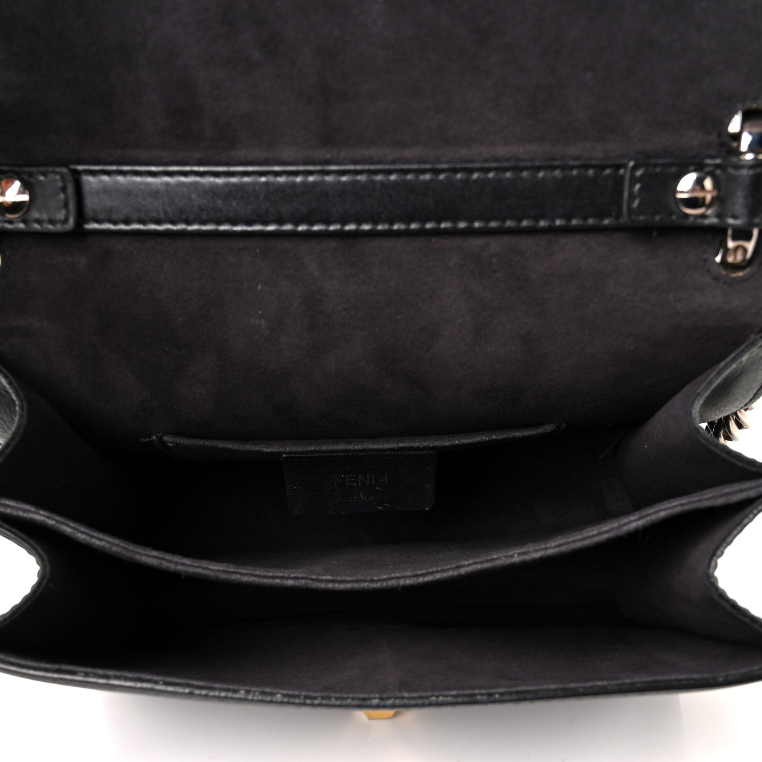 Fendi Vitello Liberty Studded Small Kan I Shoulder Bag Black Multicolor 7 of 9