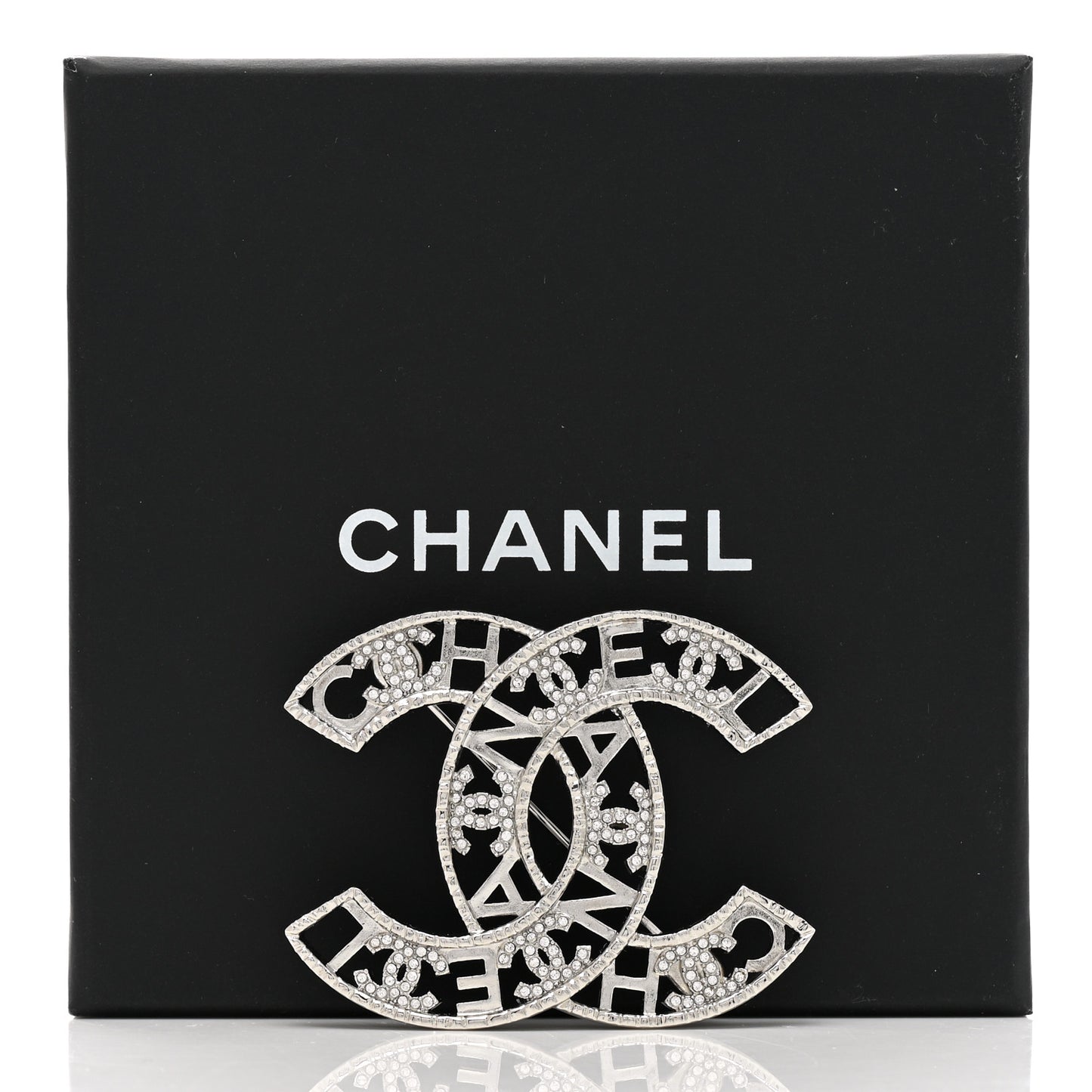 Crystal CC Brooch Silver