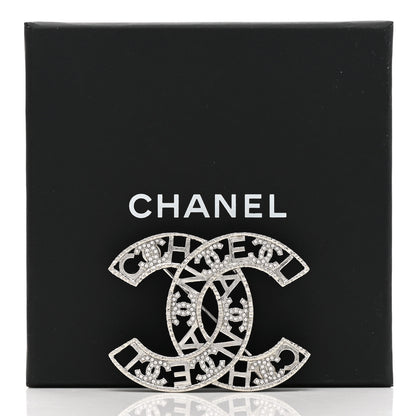 Chanel Crystal CC Brooch Silver 5 of 5