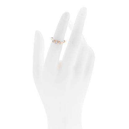 Tiffany 18K Rose Gold Diamond Three Stone Milgrain Ring 48 4.5 2 of 7