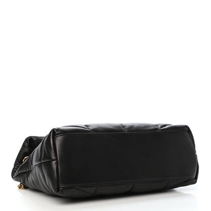 Saint Laurent Lambskin Quilted Medium Loulou Puffer Monogram Chain Satchel Black 3 of 4
