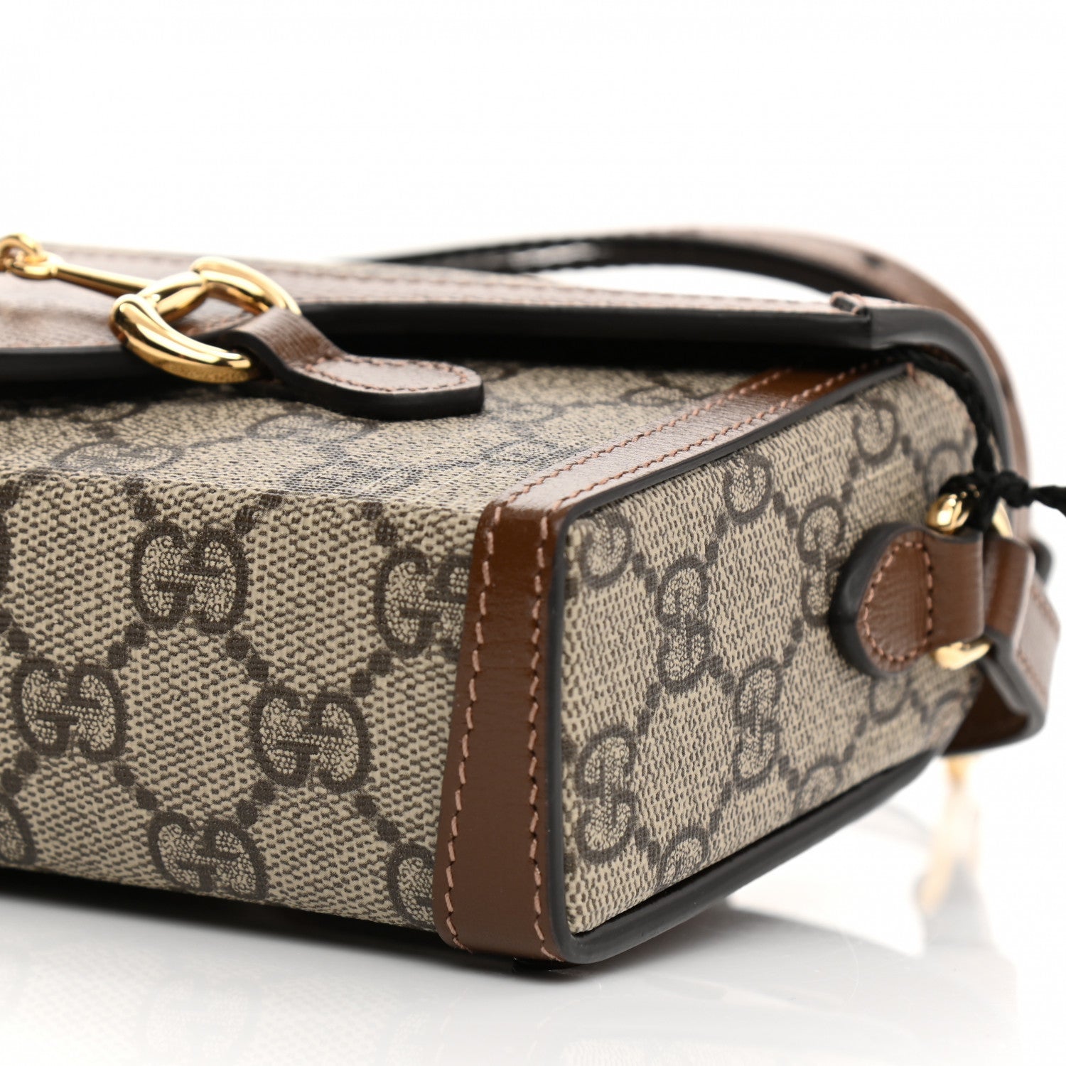 Gucci GG Supreme Monogram Mini Horsebit 1955 Shoulder Bag Beige Brown Sugar 9 of 9