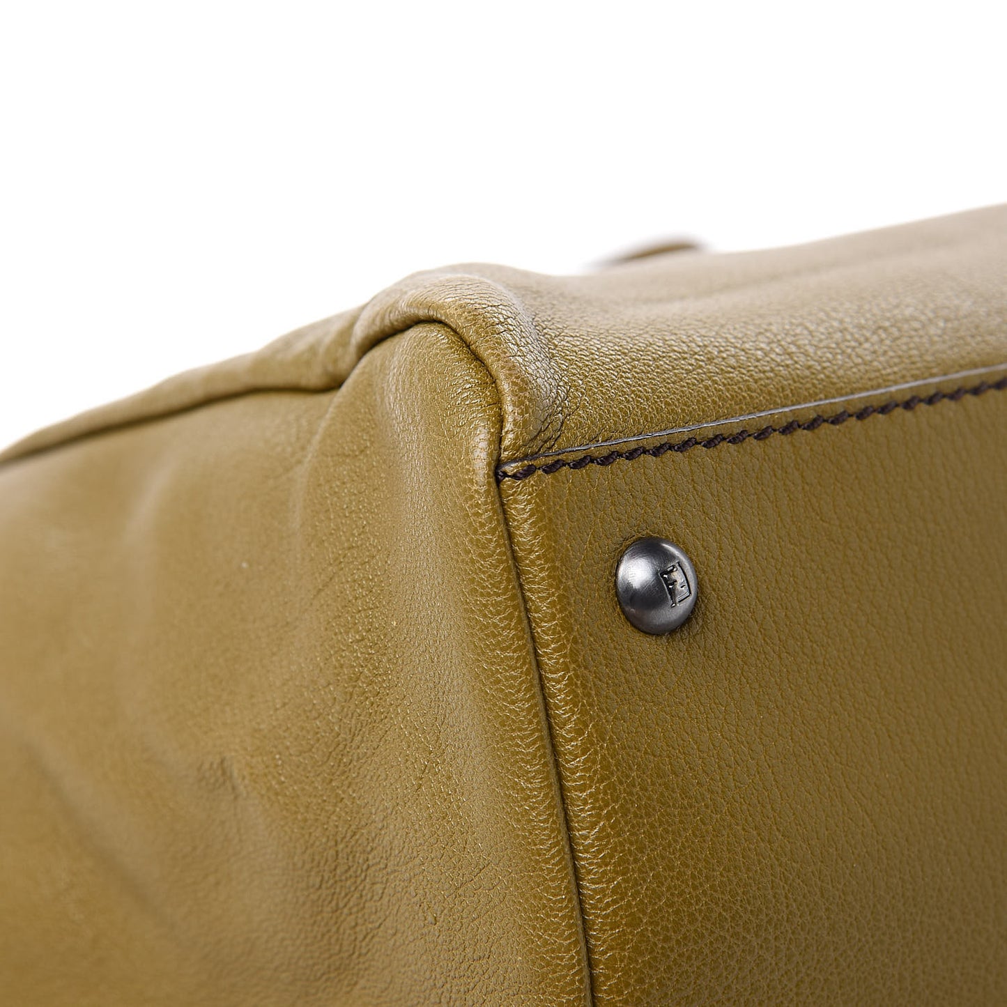 Goatskin Calf Hair Leopard Print Large Peekaboo Iconic Satchel Green
