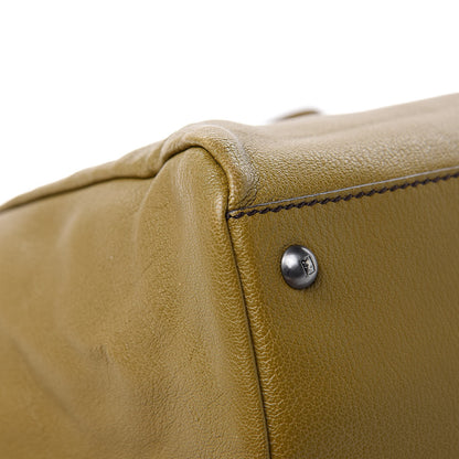 Fendi Goatskin Calf Hair Leopard Print Large Peekaboo Iconic Satchel Green 10 of 15
