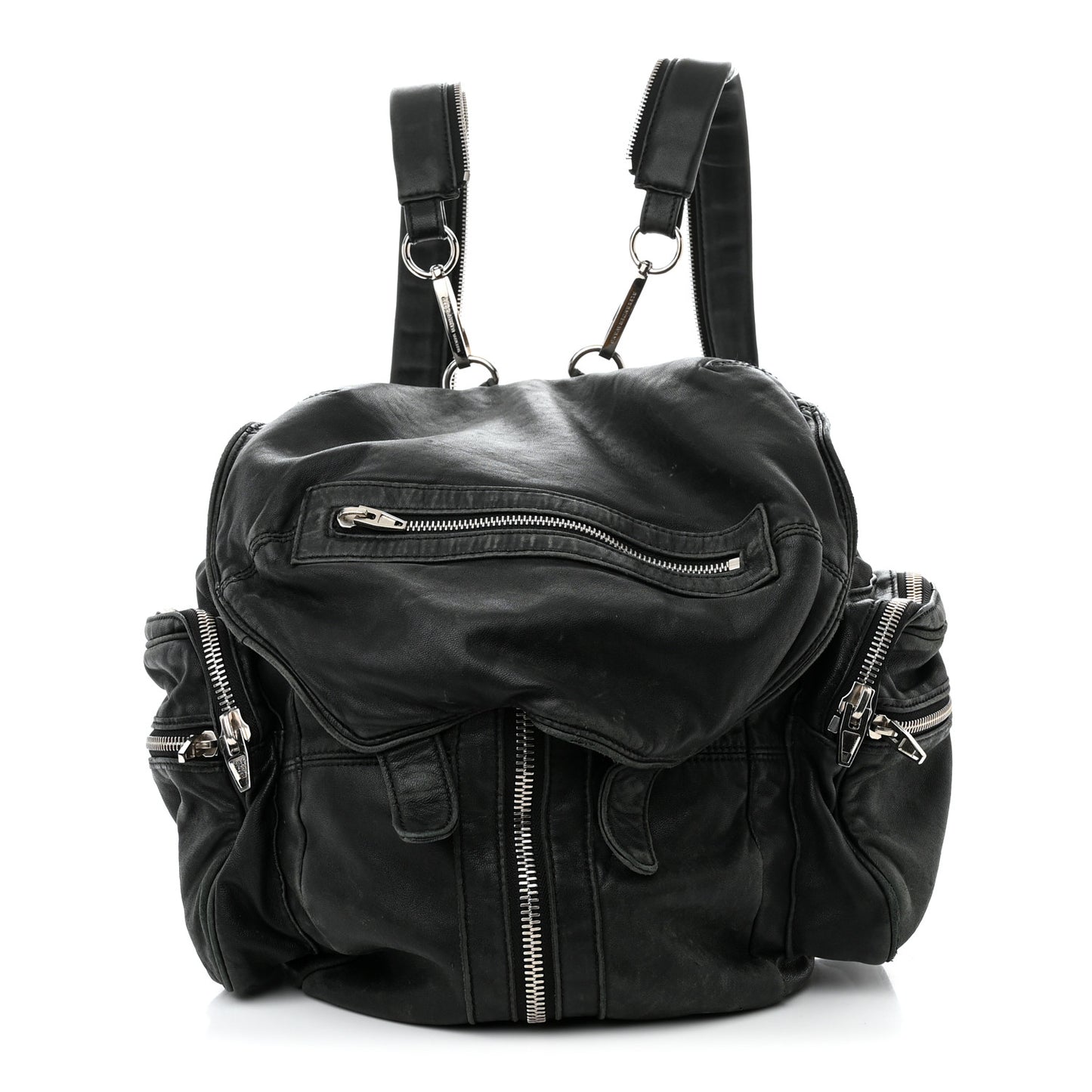 Lambskin Marti Backpack Bag Washed Black Rhodium Hardware