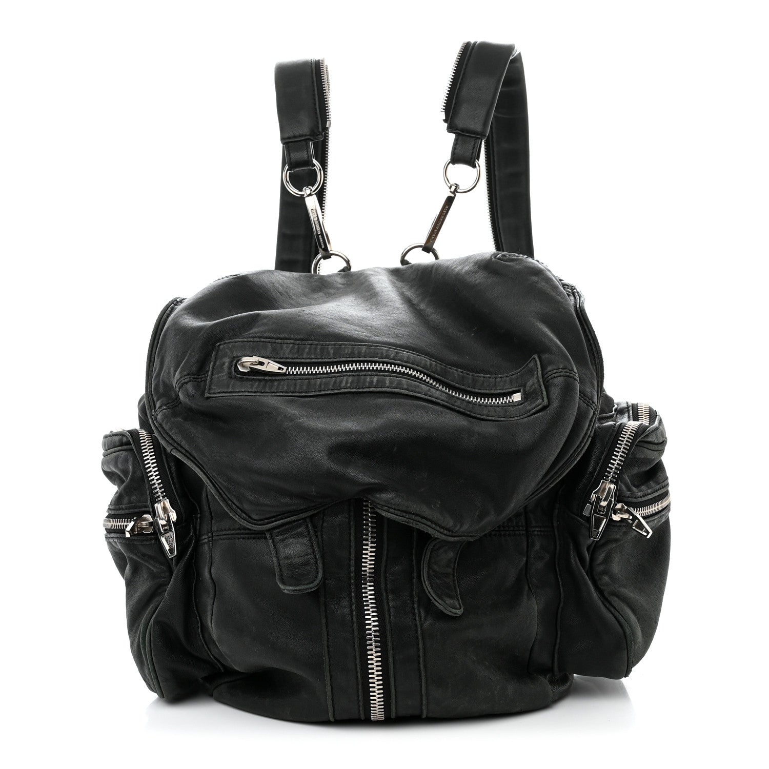 Alexander Wang Lambskin Marti Backpack Bag Washed Black Rhodium Hardware 1 of 17