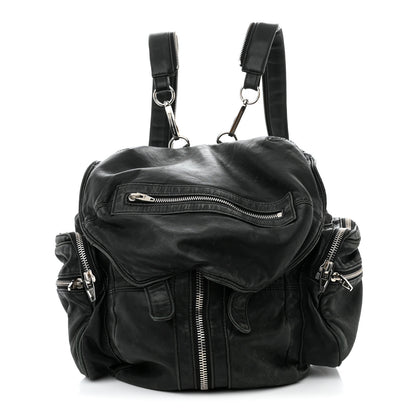 Alexander Wang Lambskin Marti Backpack Bag Washed Black Rhodium Hardware 1 of 17