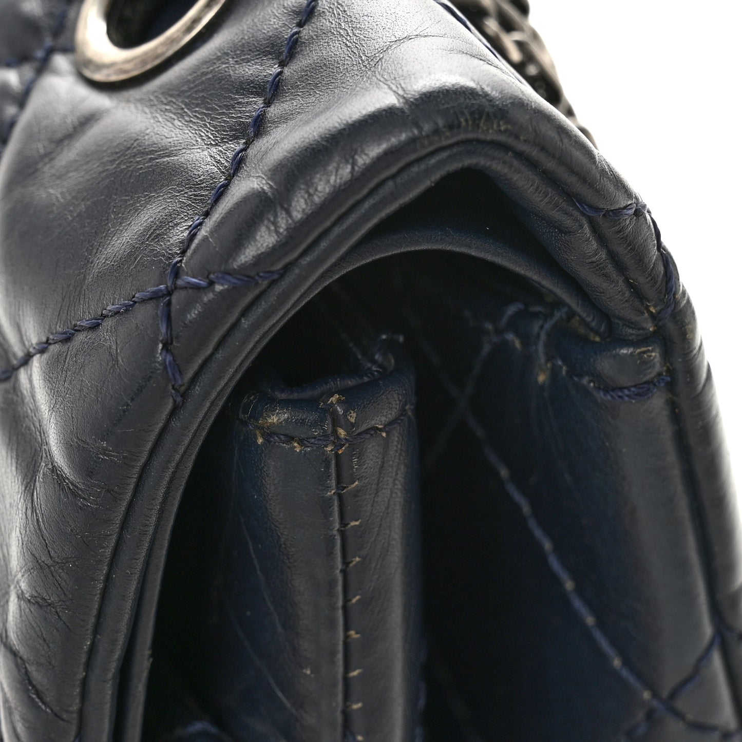 Aged Calfskin Quilted 2.55 Reissue 227 Flap Dark Blue