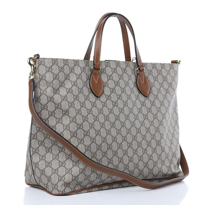 Gucci Soft GG Supreme Monogram Blind For Love Embroidered Medium Crossbody Tote Beige Tuscany Multicolor 3 of 11