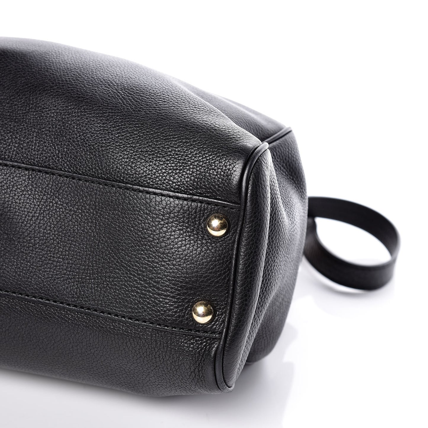 Calfskin Small Bamboo Shopper Tote Black