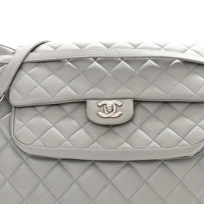 Chanel Caviar Quilted Maxi Paris Edinburgh Flap Light Grey 8 of 13