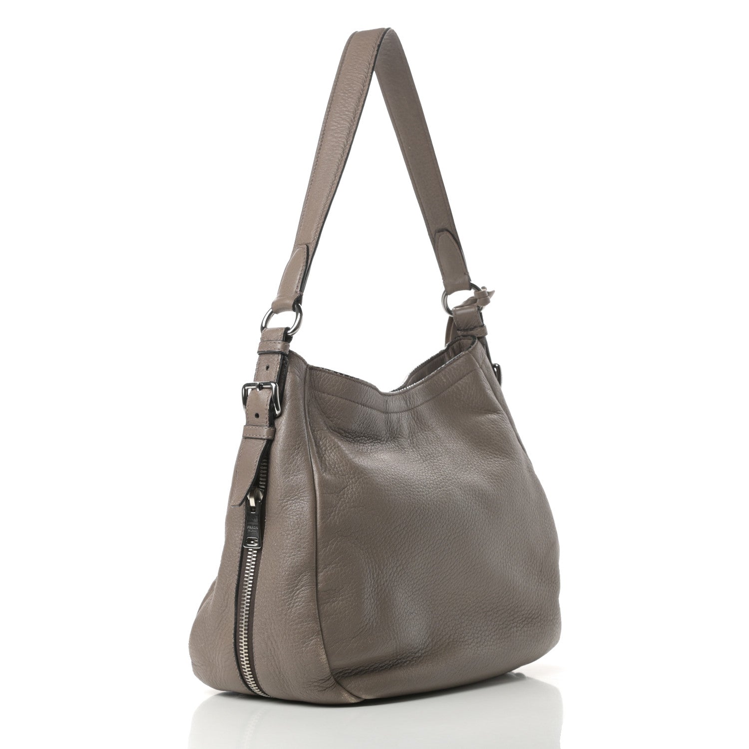 Prada Vitello Daino Shoulder Bag Argilla 3 of 22