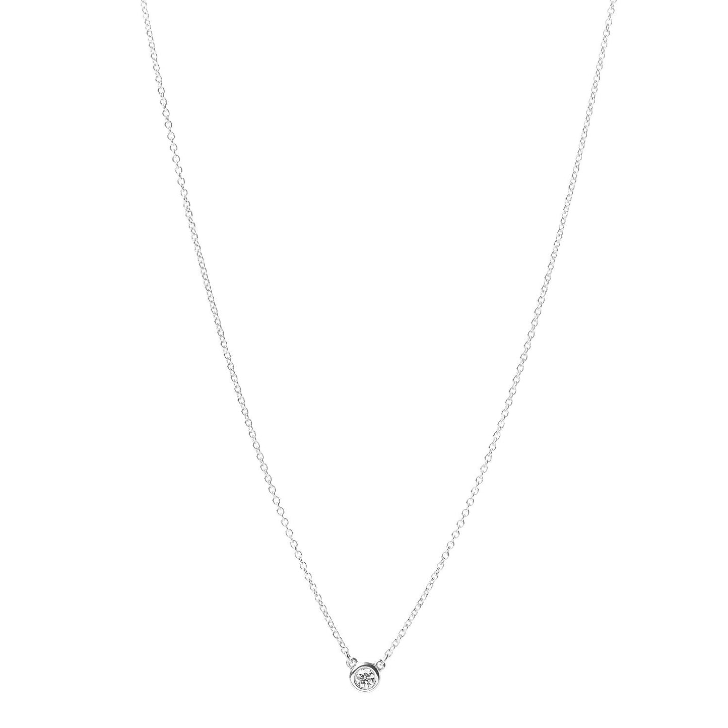 Sterling Silver Diamond .07ct Elsa Peretti Diamonds by the Yard Pendant Necklace