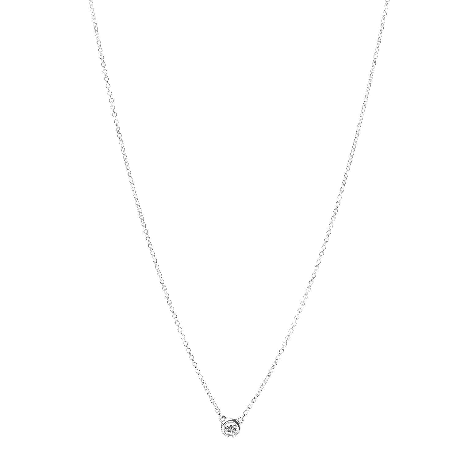 Tiffany Sterling Silver Diamond .07ct Elsa Peretti Diamonds by the Yard Pendant Necklace 1 of 4