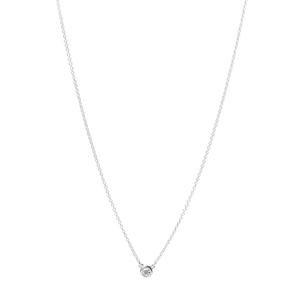 Tiffany Sterling Silver Diamond .07ct Elsa Peretti Diamonds by the Yard Pendant Necklace 1 of 4