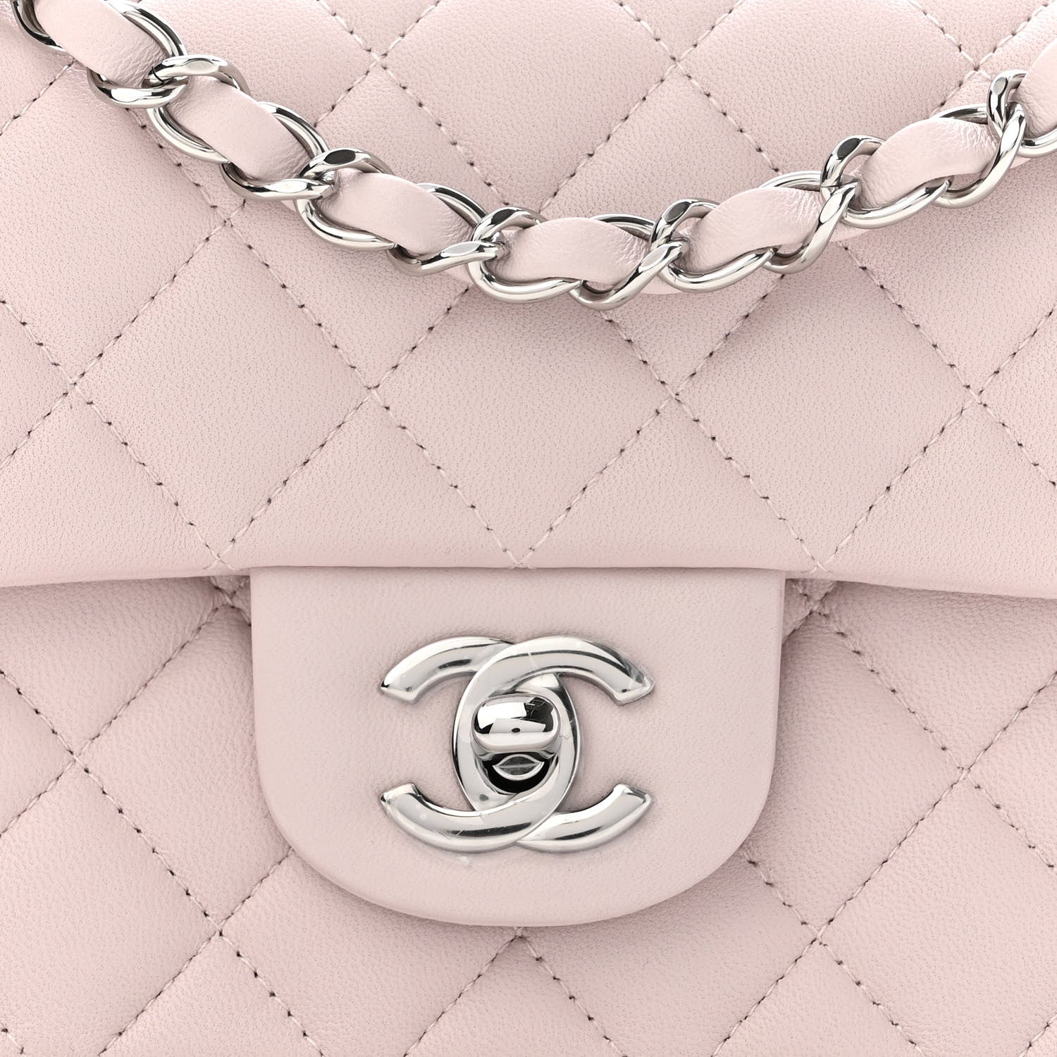 Chanel Lambskin Quilted Mini Rectangular Flap Light Purple 7 of 9