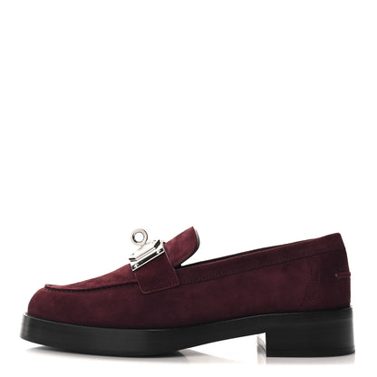 Hermes Suede Goatskin Womens Hot Loafer 39 Marron Mahogany 1 of 9