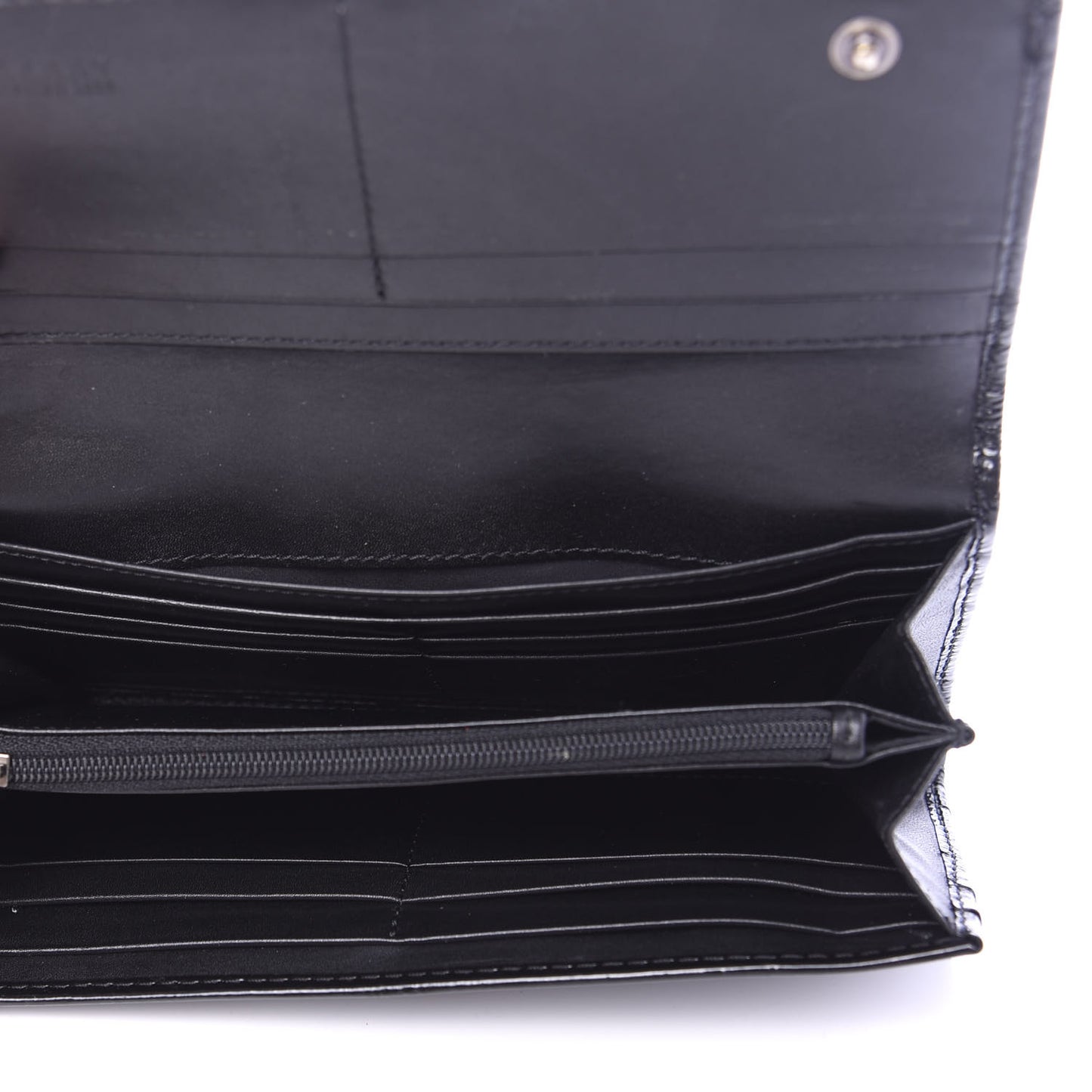 Patent Canvas Smoked Check Wallet Black