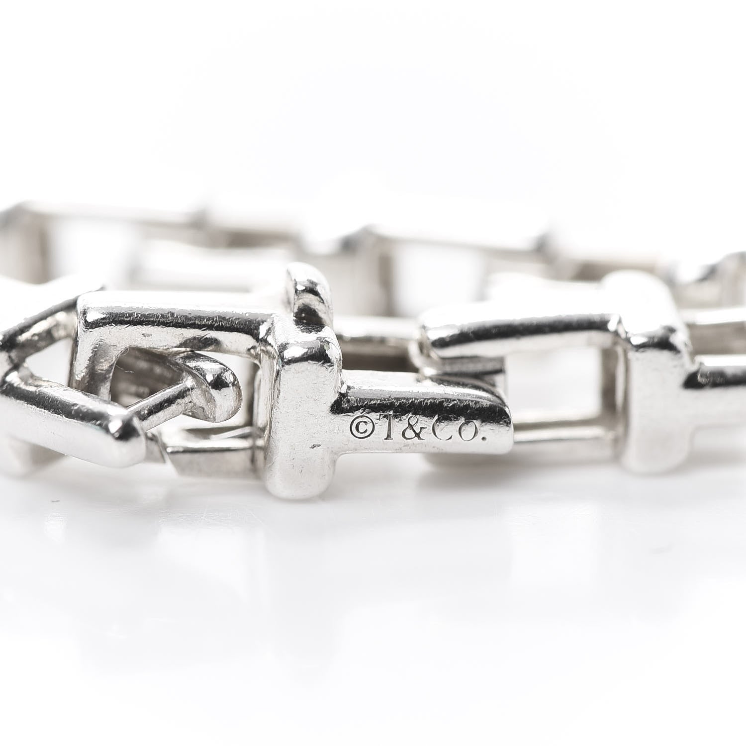 Tiffany Sterling Silver Narrow T Chain Bracelet 5 of 6