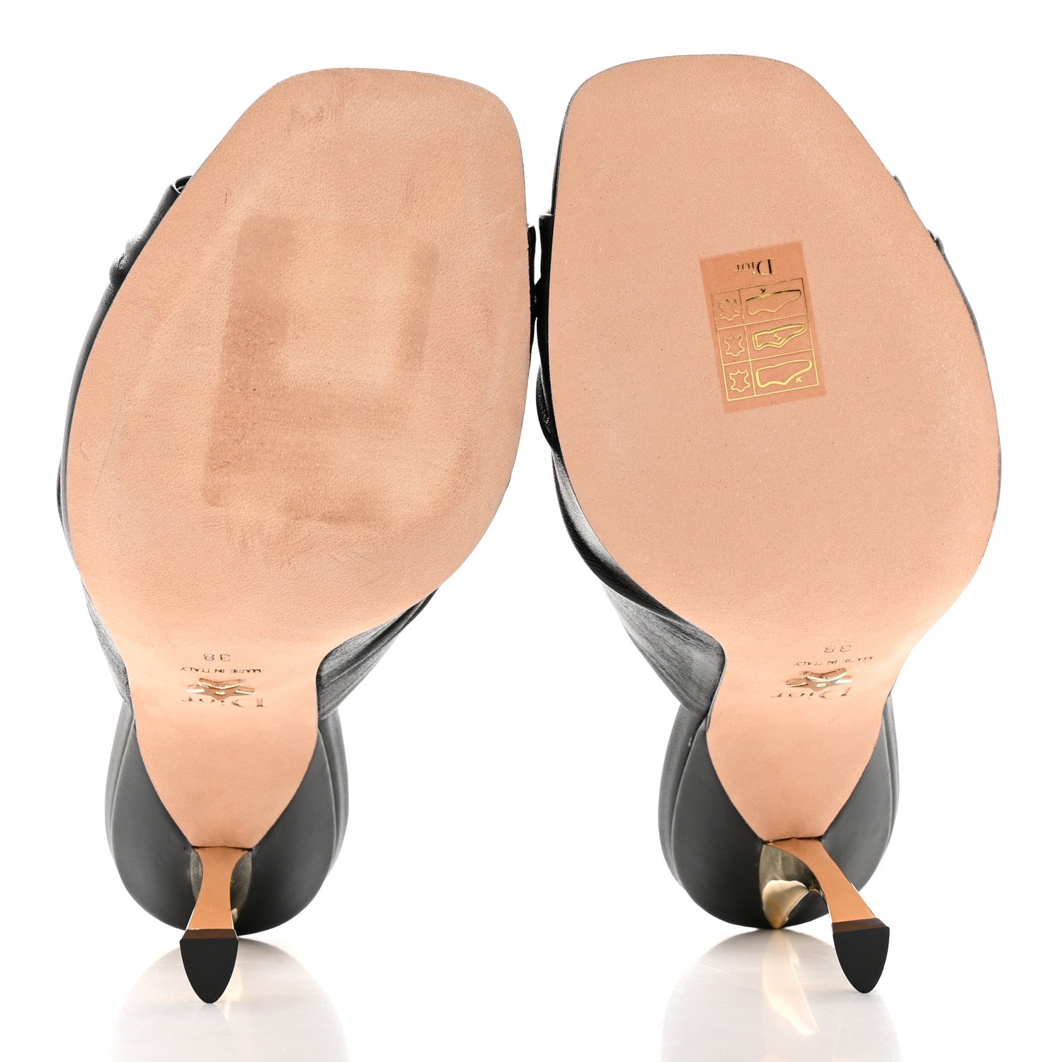 Christian Dior Lambskin D-Fame Mule Sandals 38 Black 6 of 14