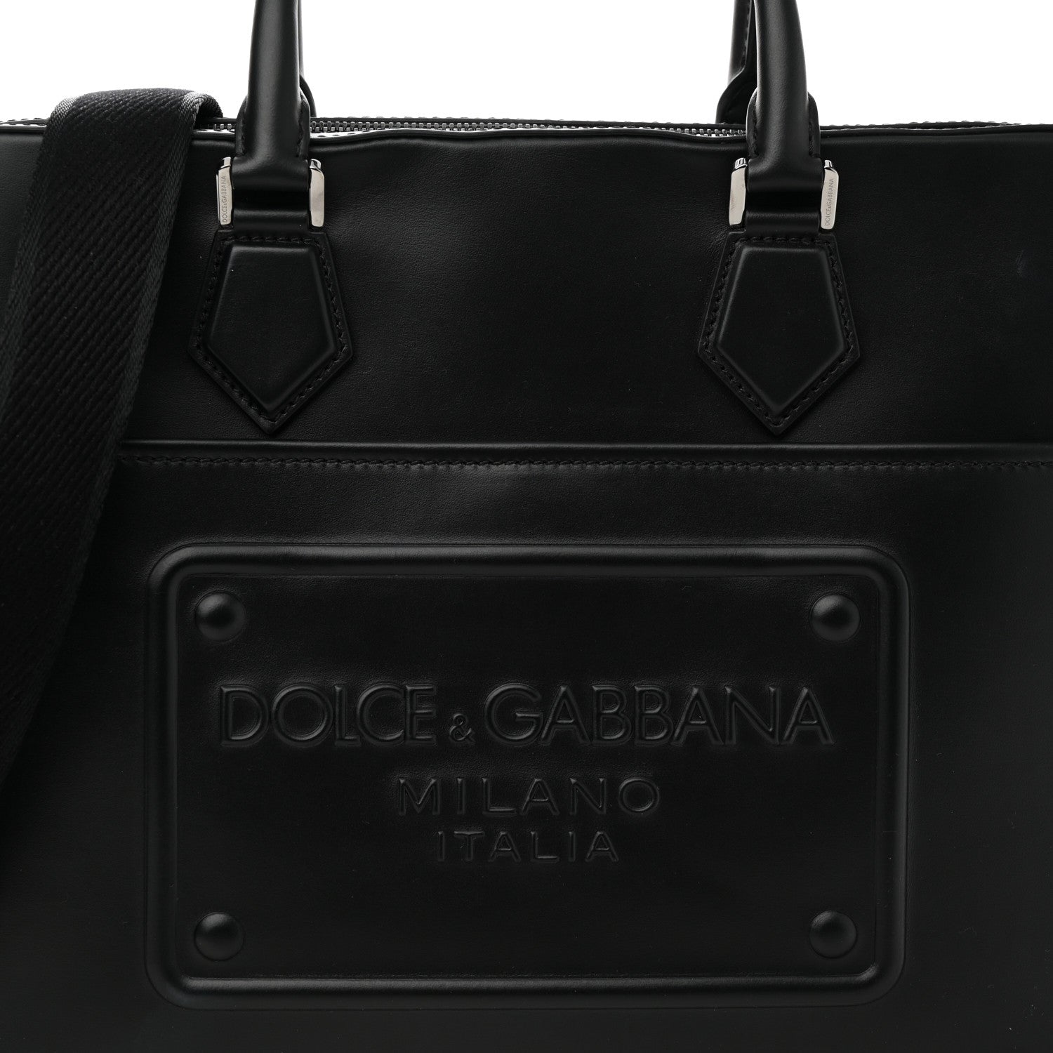 Dolce & Gabbana Calfskin Embossed Briefcase Black 7 of 9
