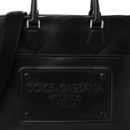 Dolce & Gabbana Calfskin Embossed Briefcase Black 7 of 9