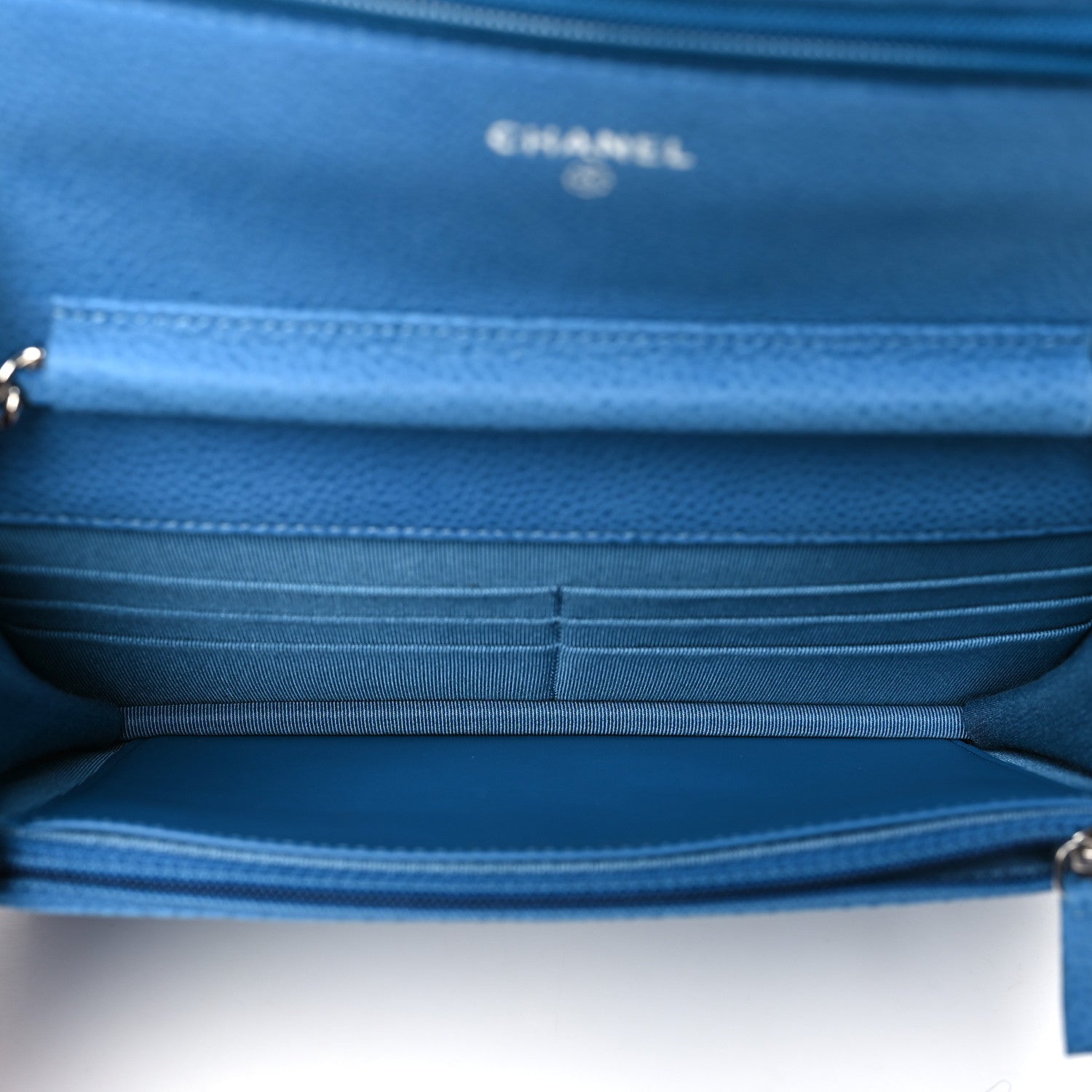 Chanel Iridescent Caviar Quilted Wallet on Chain WOC Blue 5 of 13