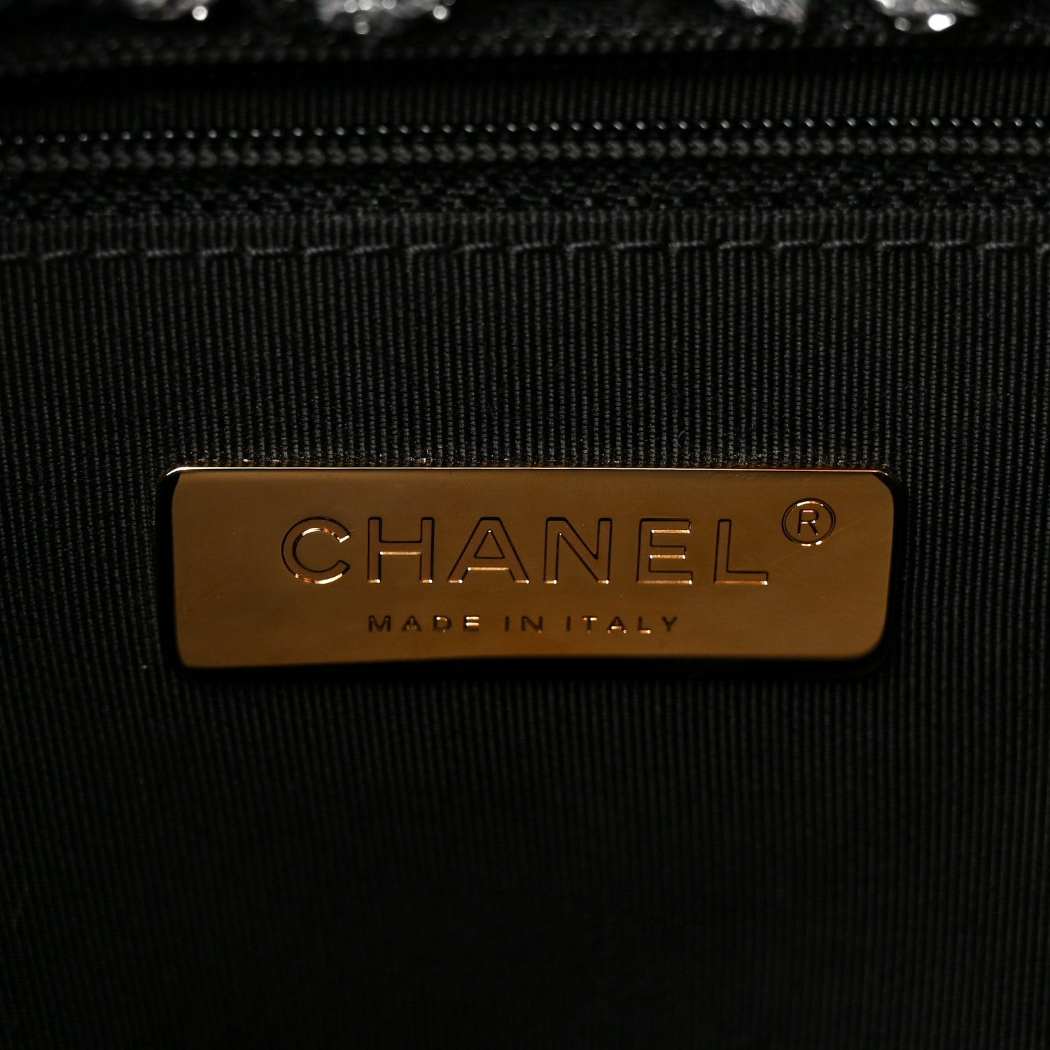 Chanel Tweed Quilted Large Chanel 19 Flap Black Silver Ecru 6 of 11