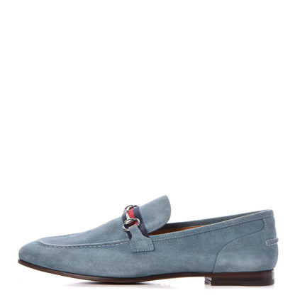Gucci Suede Mens Horsebit Loafers 39.5 Blue 1 of 9