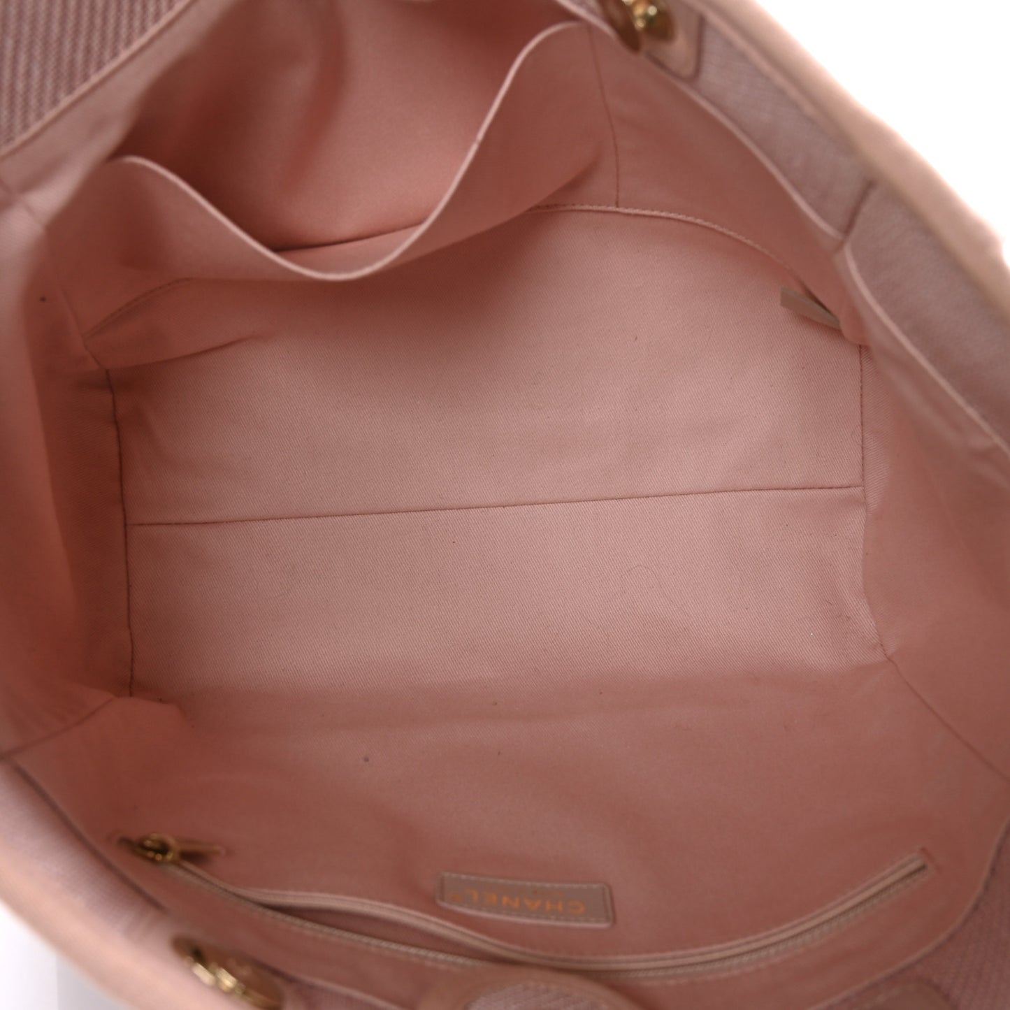 Mixed Fibers Calfskin Small Deauville Tote Rose Pink
