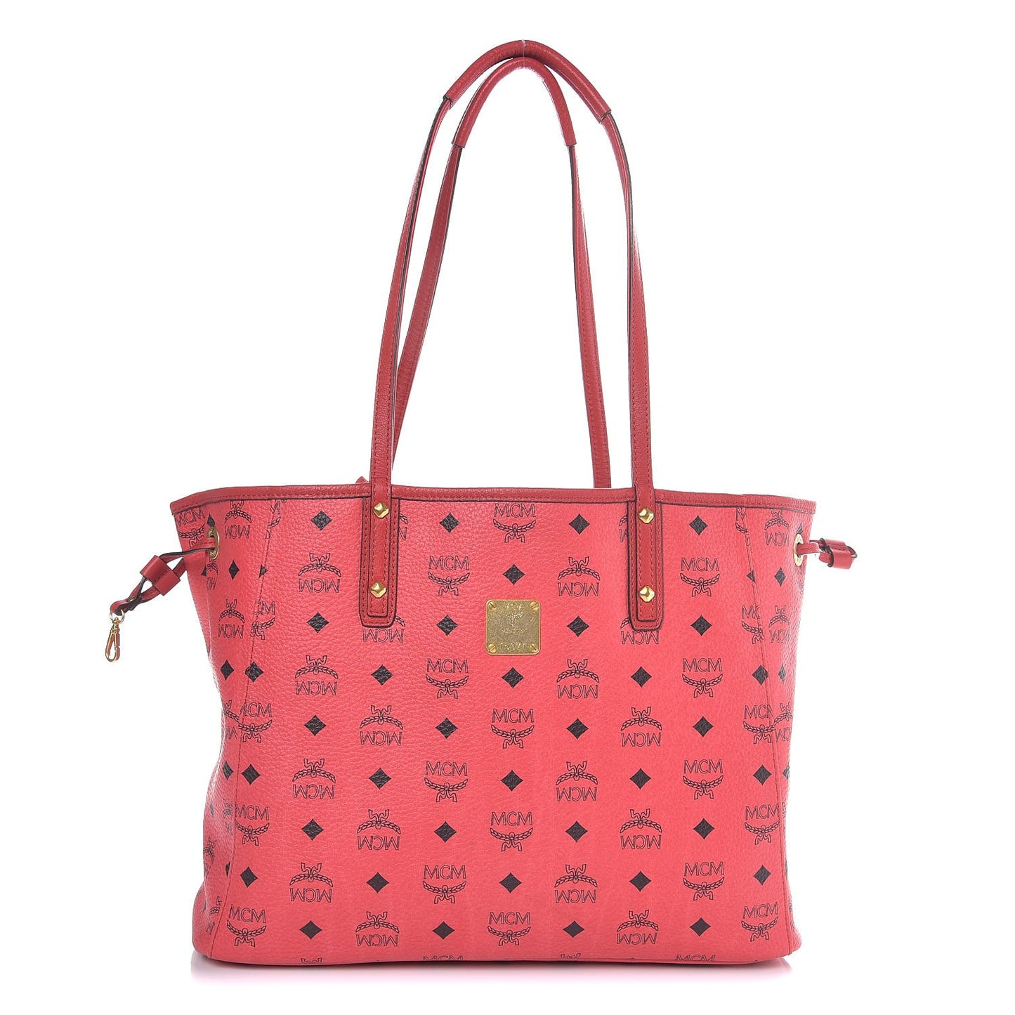 Visetos Medium Reversible Shopper Project Tote Red Jaguar Brown