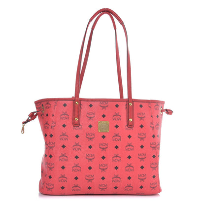 MCM Visetos Medium Reversible Shopper Project Tote Red Jaguar Brown 3 of 17