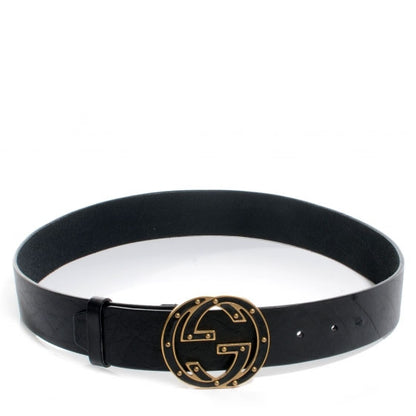 Gucci Leather Blondie GG Buckle Belt 80 32 Black 1 of 4