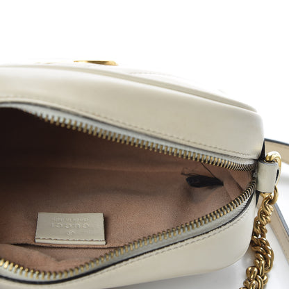 Gucci Calfskin Matelasse Mini GG Marmont Chain Shoulder Bag White 4 of 9