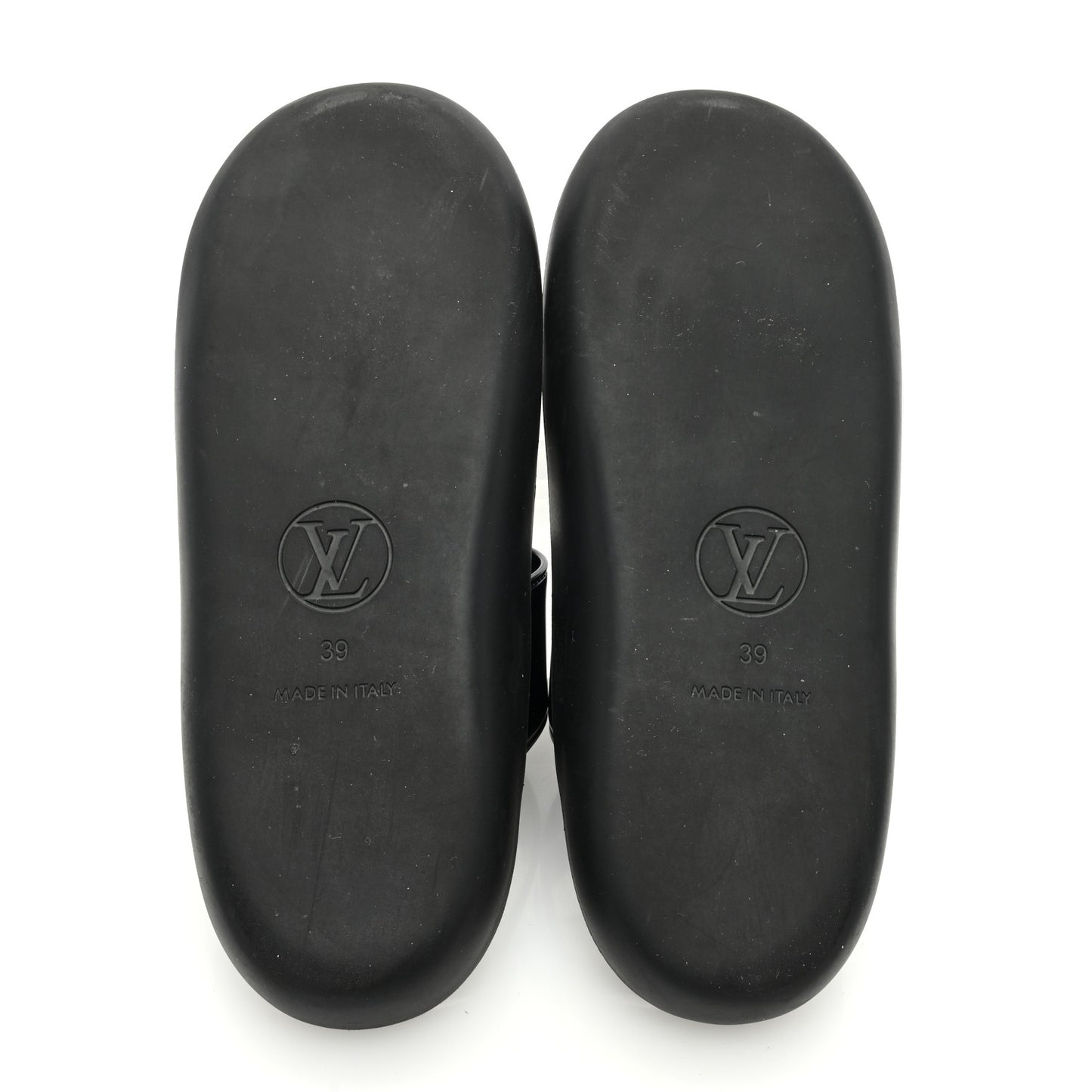 Monogram Sunbath Flat Mule Sandals 39 Black