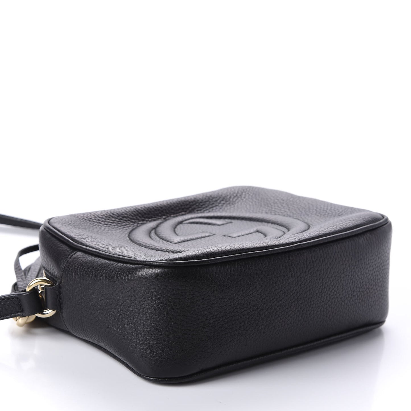 Pebbled Calfskin Small Soho Disco Bag Black