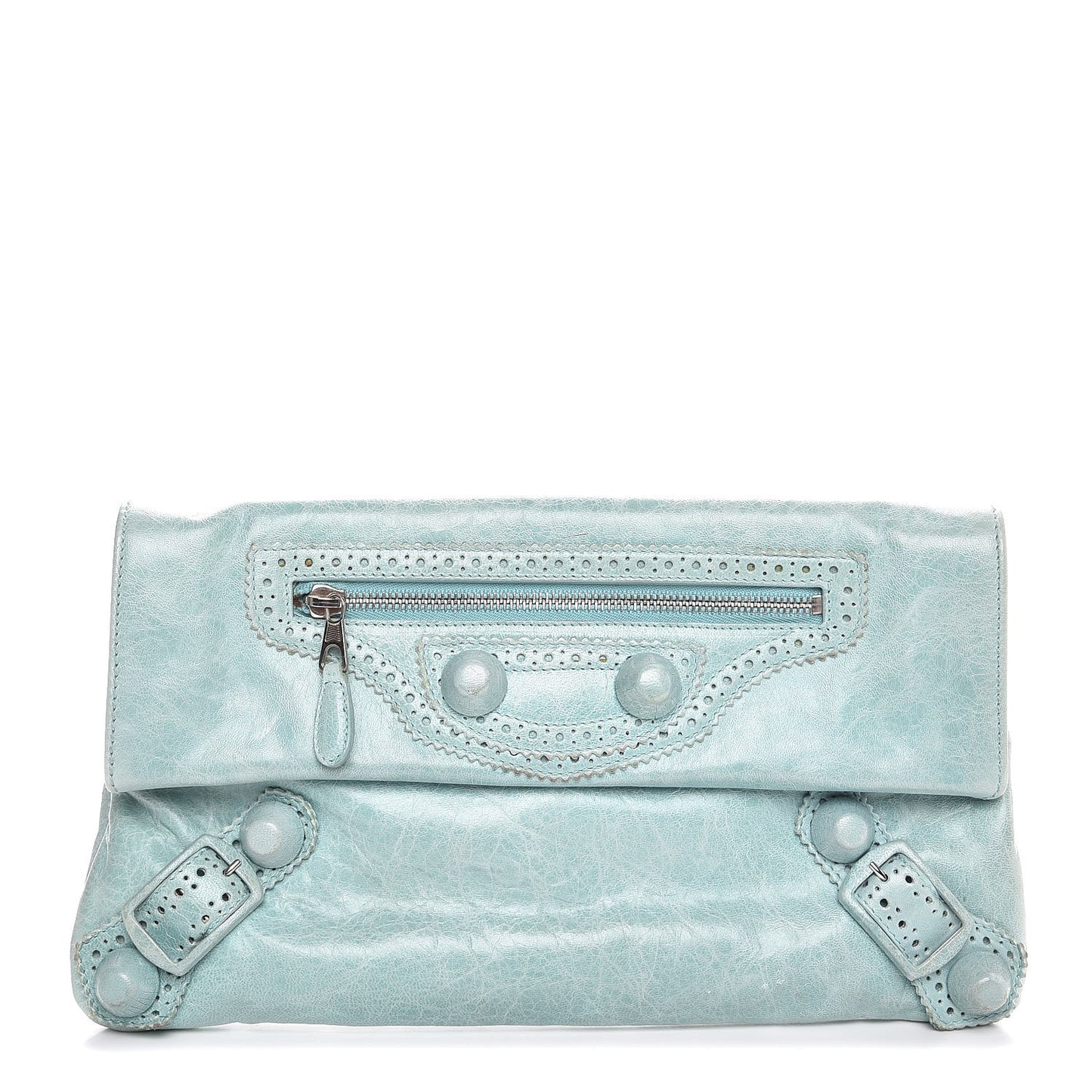 Agneau Giant Brogues Hardware Envelope Clutch Maldives
