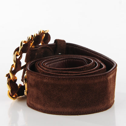 Chanel Suede CC Chain Belt 75 30 Brown 3 of 7